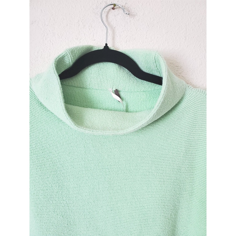 Free People Ottoman Slouchy Tunic Sweater AGreen Mock Neck OB432957 Large - Picture 4 of 16